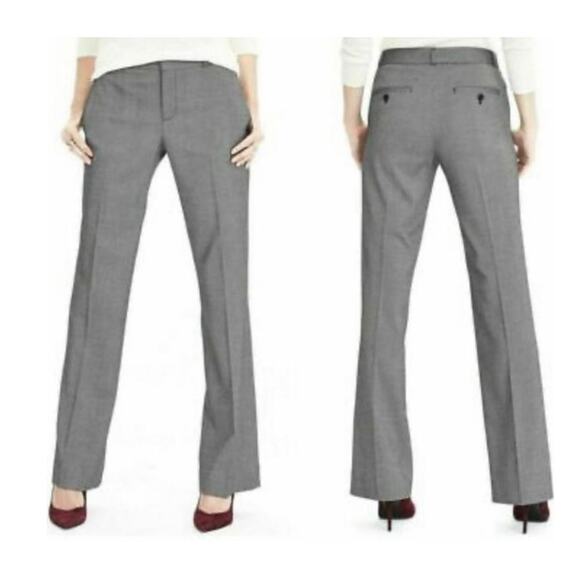 Banana Republic Womens Logan Gray Black Houndstooth Gingham Trouser Pants Sz 0 - Picture 1 of 12